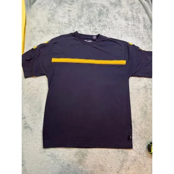 Point Zero Black Yellow Stripe T-Shirt Size US UK Medium - Picture 2 of 9